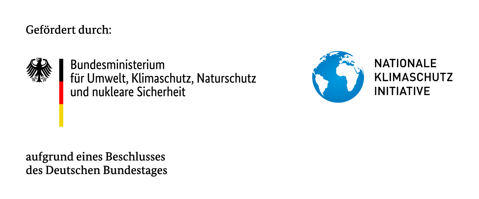 Text "Gefördert durch" mit Logo des Bundesministeriums für Umwelt, Klimaschutz, Naturschutz und nukleare Sicherheit und Logo der Nationalen Klimaschutz Initiative